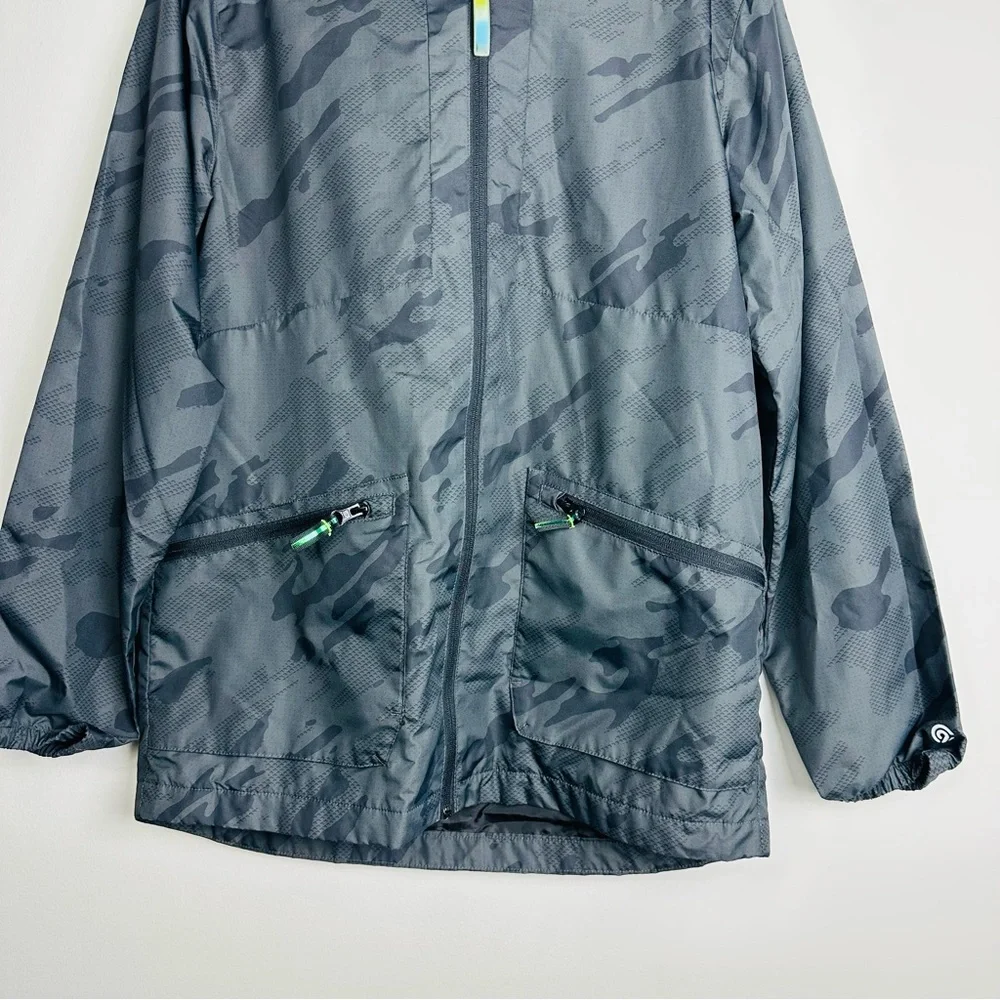 Champion Kids' Black Camouflage Raincoat Water Resistant Tilted Camo Size Large